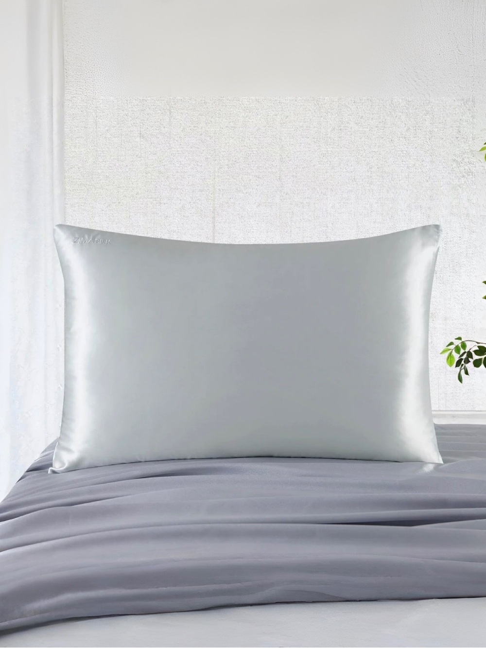 ZimaSilk 22 Momme Mulberry Silk Pillowcase Set of 2 | Gray | Standard